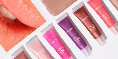 Juicy Tubes Lip Gloss(果冻亮唇彩),有紫色、粉色、棕色、裸色和紫红色唇釉色号。